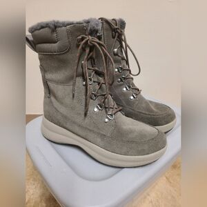 Clarks Unstructered Grey Lace-Up Design Boots